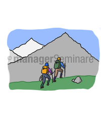 Zeichnung Bergsteiger