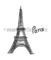 Zeichnung Paris, Eiffel-Turm