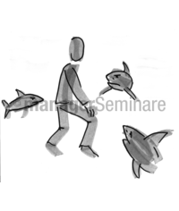 Zeichnung: Im Haifischbecken