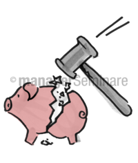 Zeichnung Sparschwein Plündern
