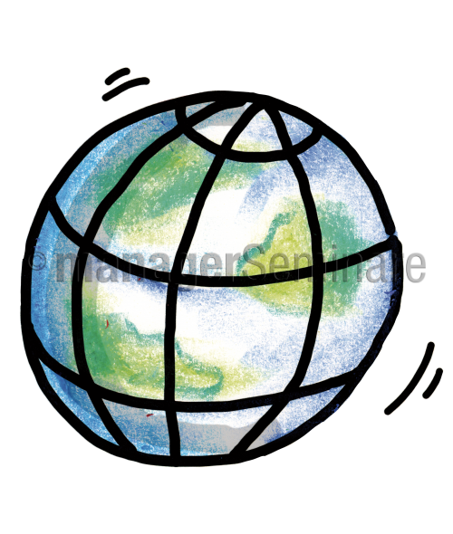 Zeichnung Weltkugel