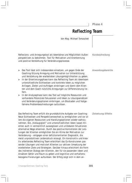 Tool  Coaching-Tool: Reflecting Team