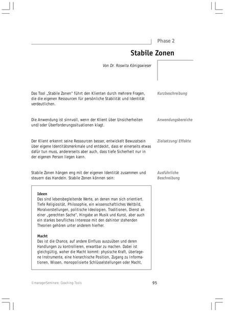 Tool  Coaching-Tool: Stabile Zonen