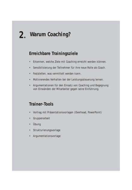 zum Tool: Trainingskonzept: Warum Coaching?