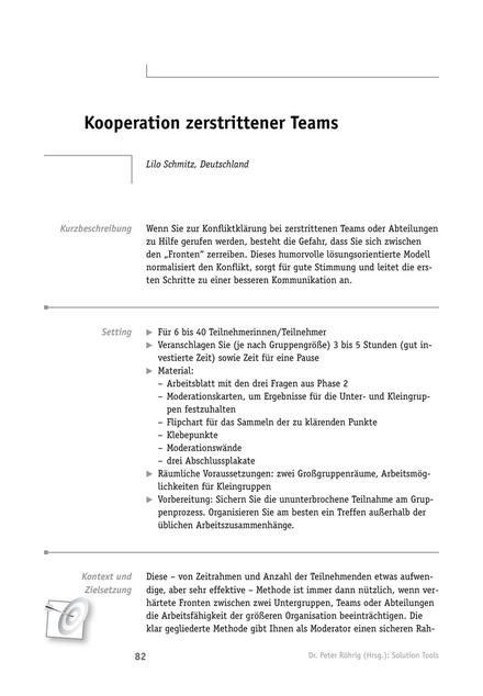 zum Tool: Solution-Tool: Kooperation zerstrittener Teams
