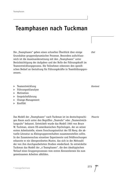 Team-Modell: Teamphasen nach Tuckman