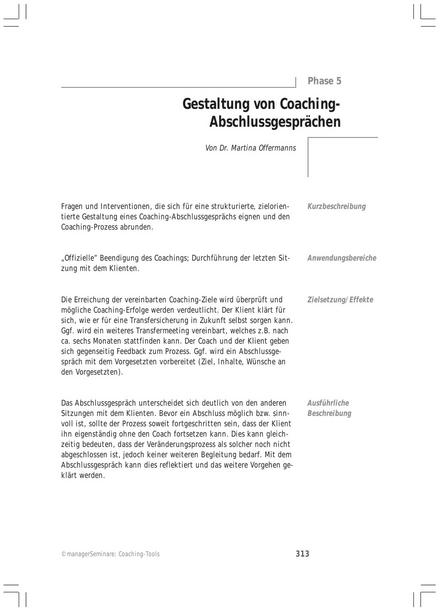 zum Tool: Coaching-Tool: Gestaltung von Coaching-Abschlussgesprächen