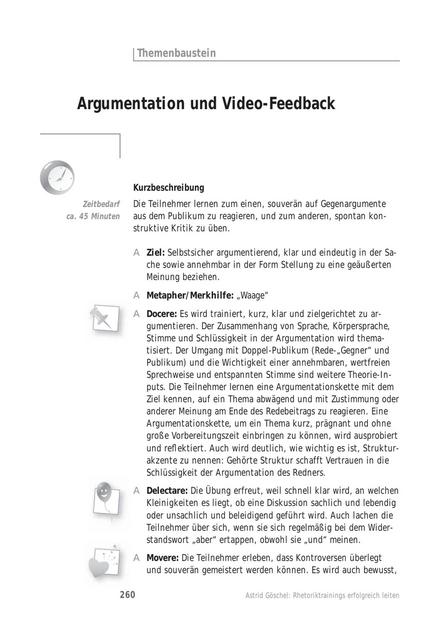 zum Tool: Rhetorik-Übung: Argumentation und Video-Feedback