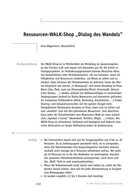 Tool  Solution-Tool: WALK-Shop