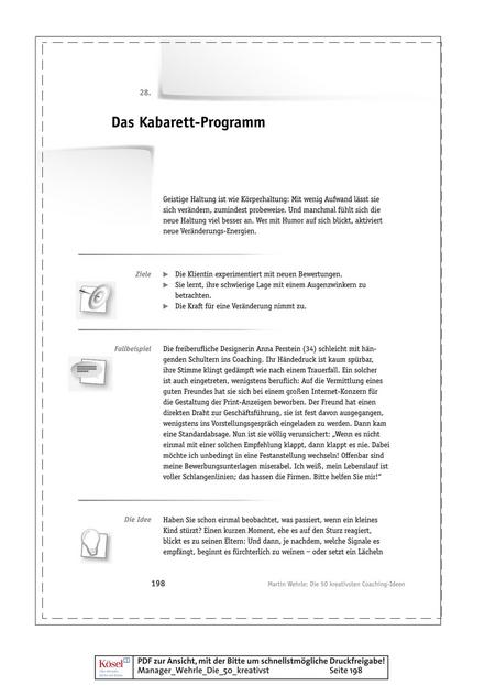 zum Tool: Coaching-Tool: Das Kabarett-Programm