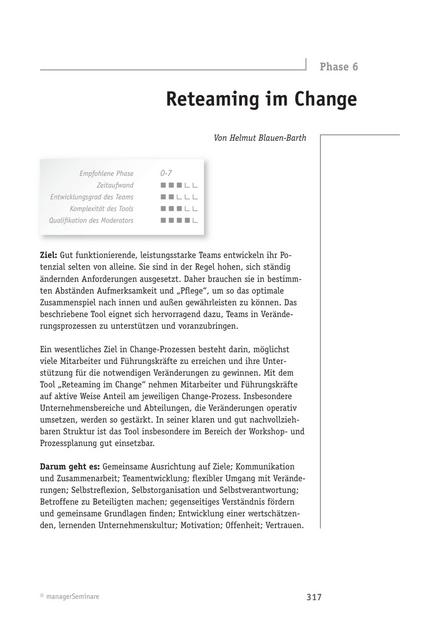 Tool  Change-Tool: Reteaming im Change