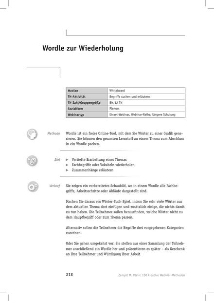 Tool  Webinar-Methode: Wordle zur Wiederholung