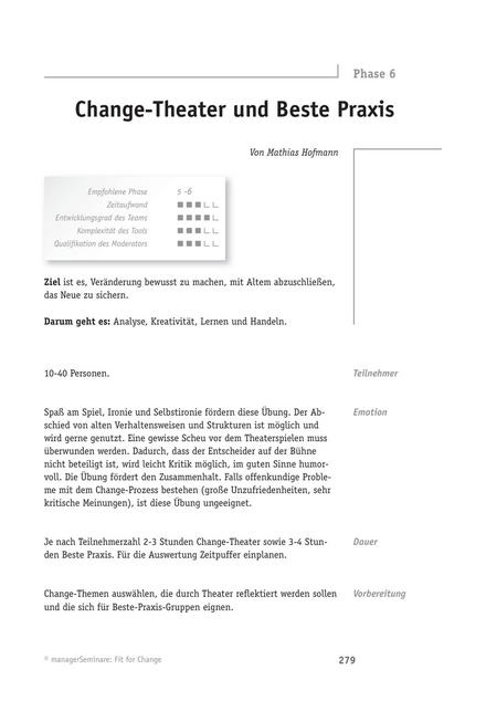 Change-Tool: Change-Theater und Beste Praxis
