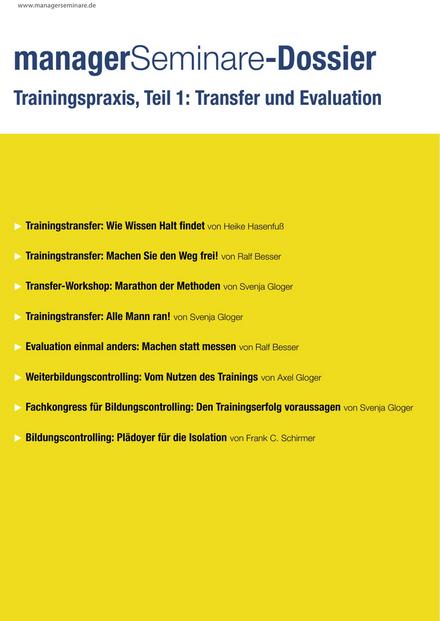 Dossier Trainingspraxis, Teil 1: Transfer und Evaluation