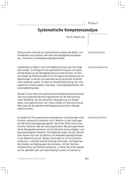 Coaching-Tool: Systematische Kompetenzanalyse