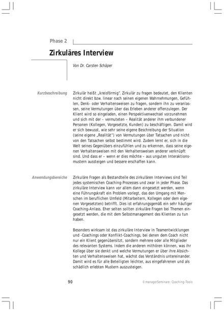 Coaching-Tool: Zirkuläres Interview