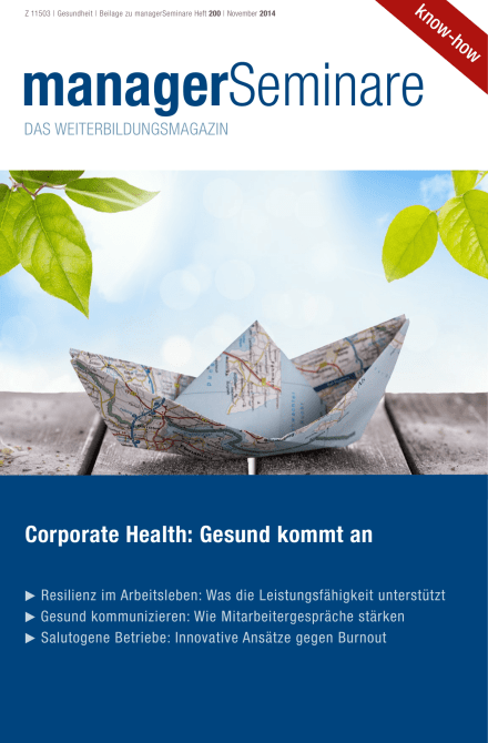 Extraheft  Corporate Health: Gesund kommt an