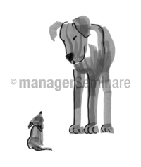 Zeichnung Großer und kleiner Hund