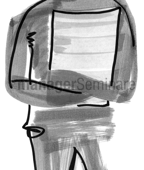 Zeichnung Mensch mit Heft