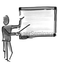 Zeichnung Präsentation am Whiteboard