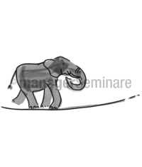 Grafik Elefant auf dem Hochseil
