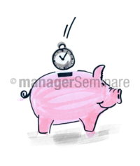 Zeichnung Zeit-Sparschwein