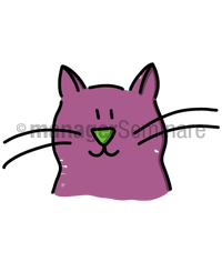 Zeichnung Katze lila