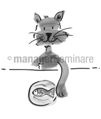 Zeichnung Katze mit Fischmahlzeit