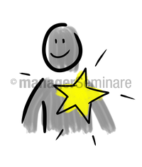 Zeichnung Mensch mit Stern