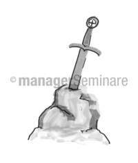 Zeichnung: Schwert im Stein