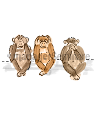 Zeichnung Drei Affen