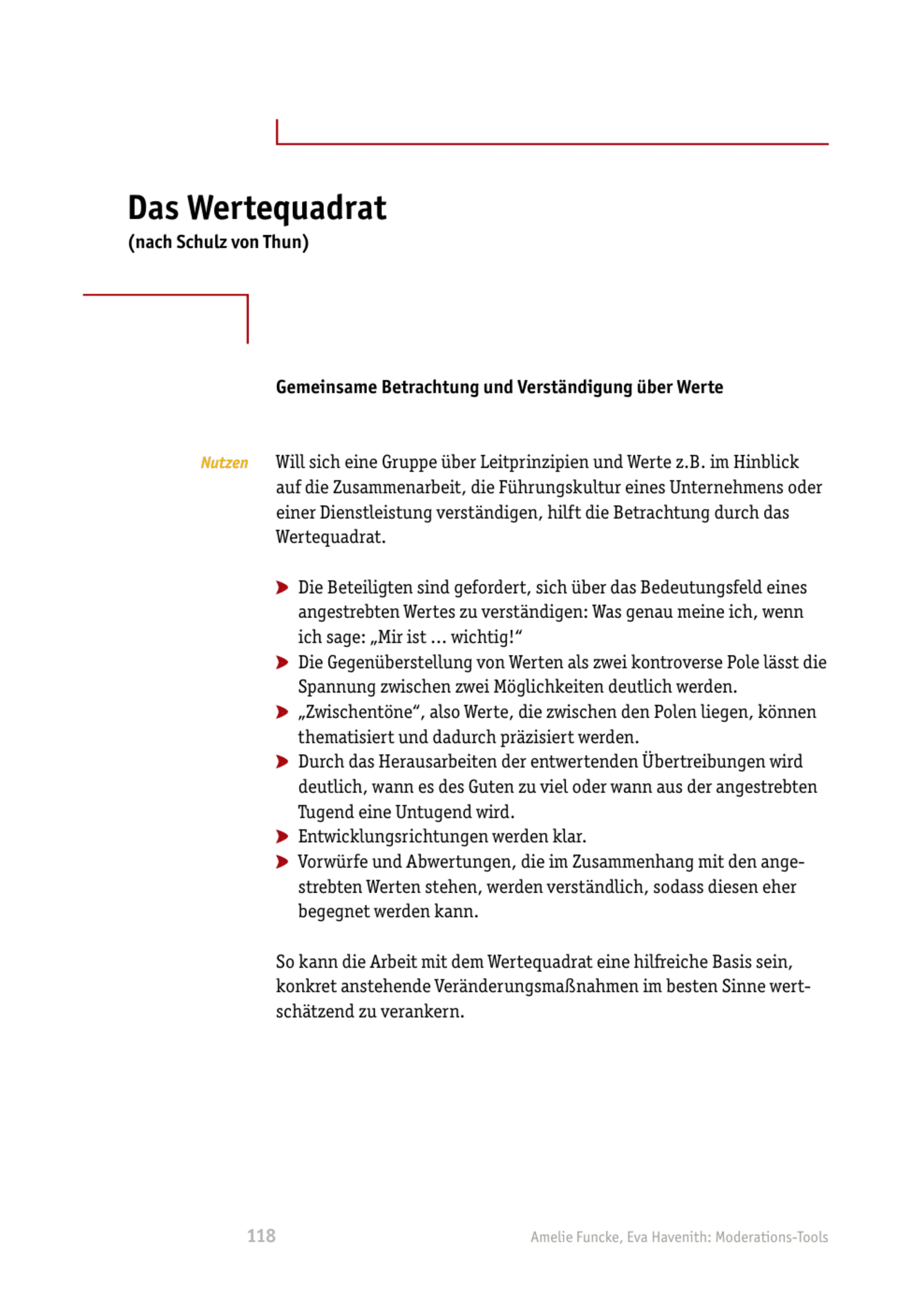 zum Tool: Moderations-Tool: Das Wertequadrat