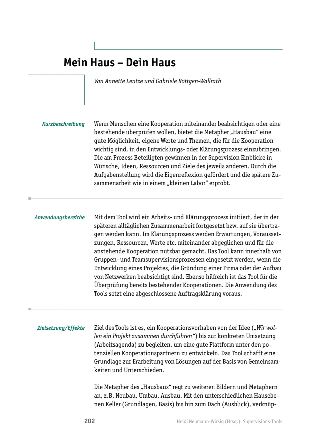 zum Tool: Supervisions-Tool: Mein Haus – Dein Haus