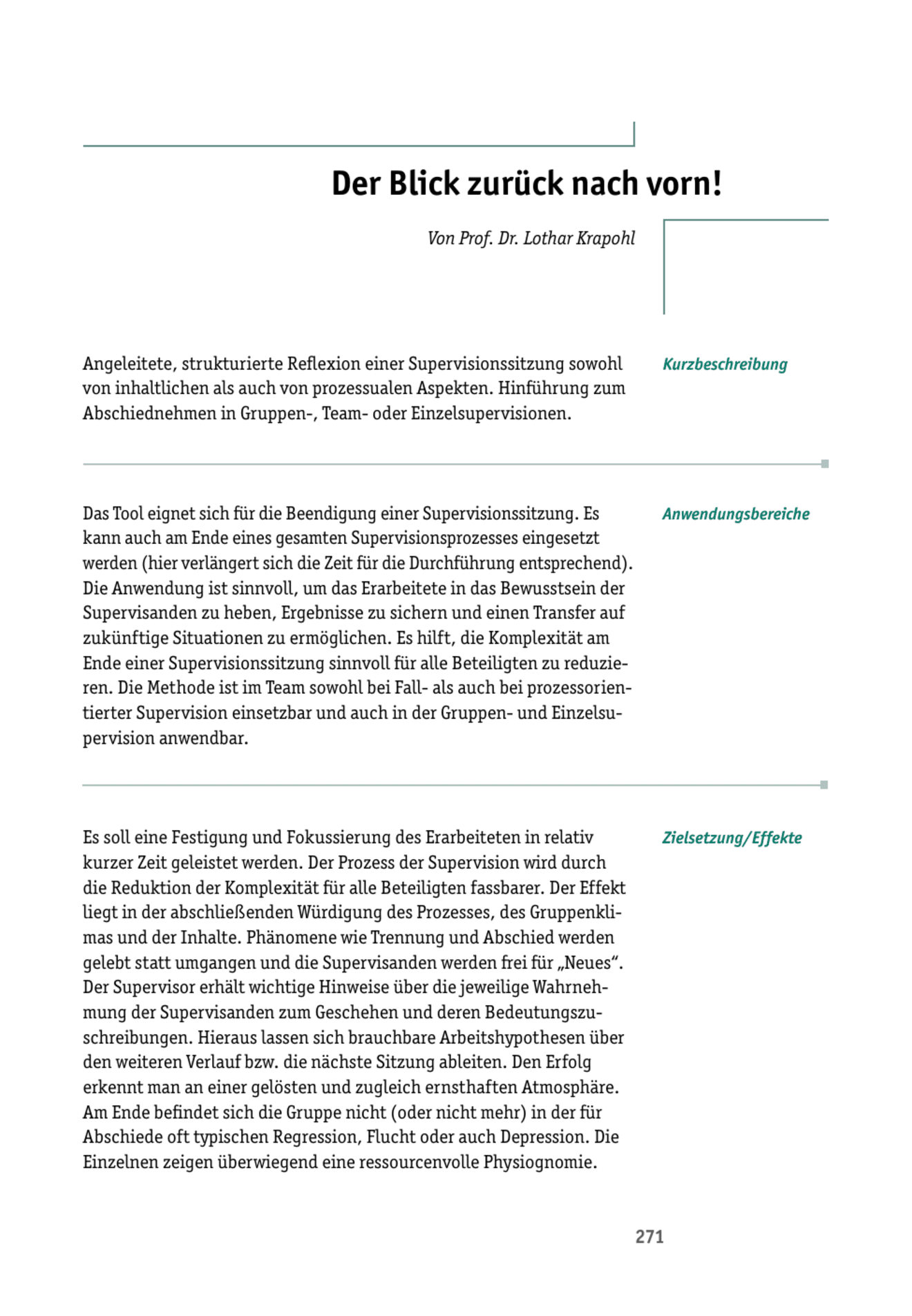 zum Tool: Supervisions-Tool: Der Blick zurück nach vorn