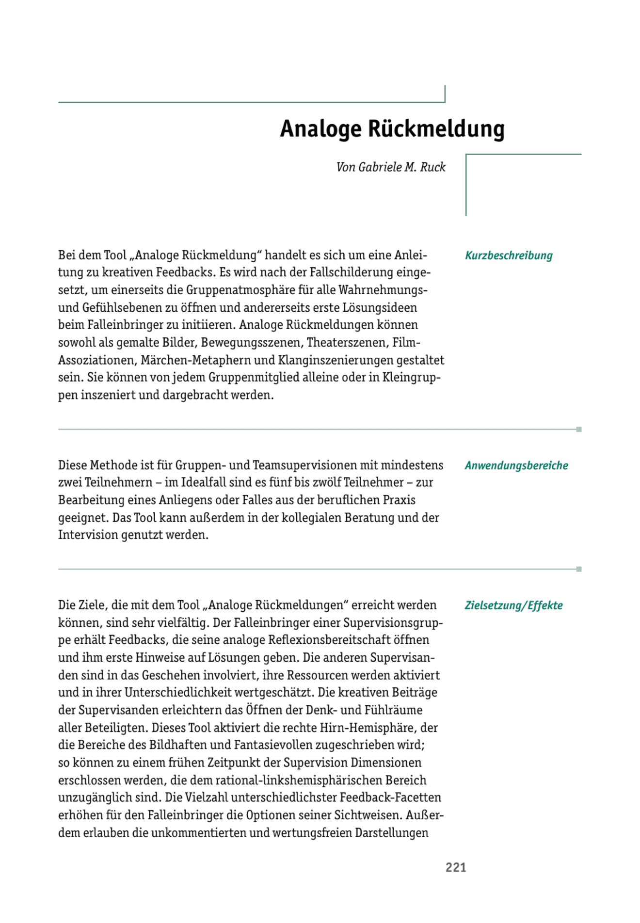 Tool  Supervisions-Tool: Analoge Rückmeldung
