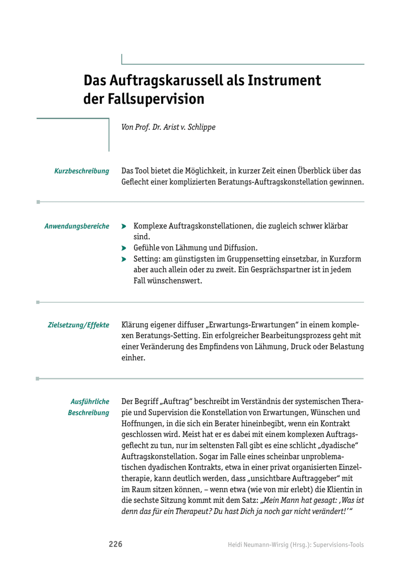 zum Tool: Supervisions-Tool: Das Auftragskarussell