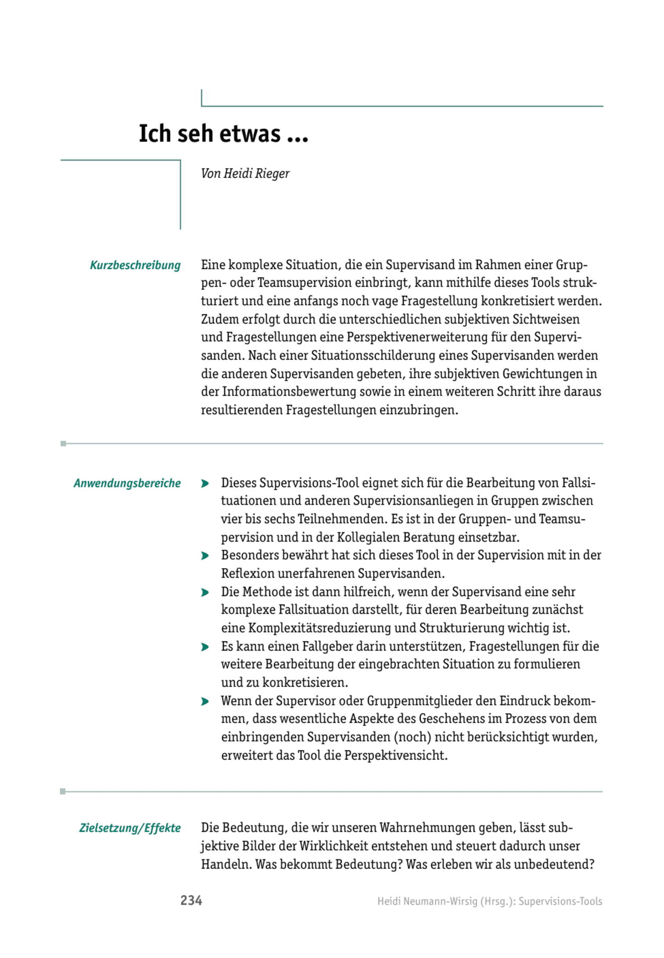 Tool  Supervisions-Tool: Ich seh etwas...