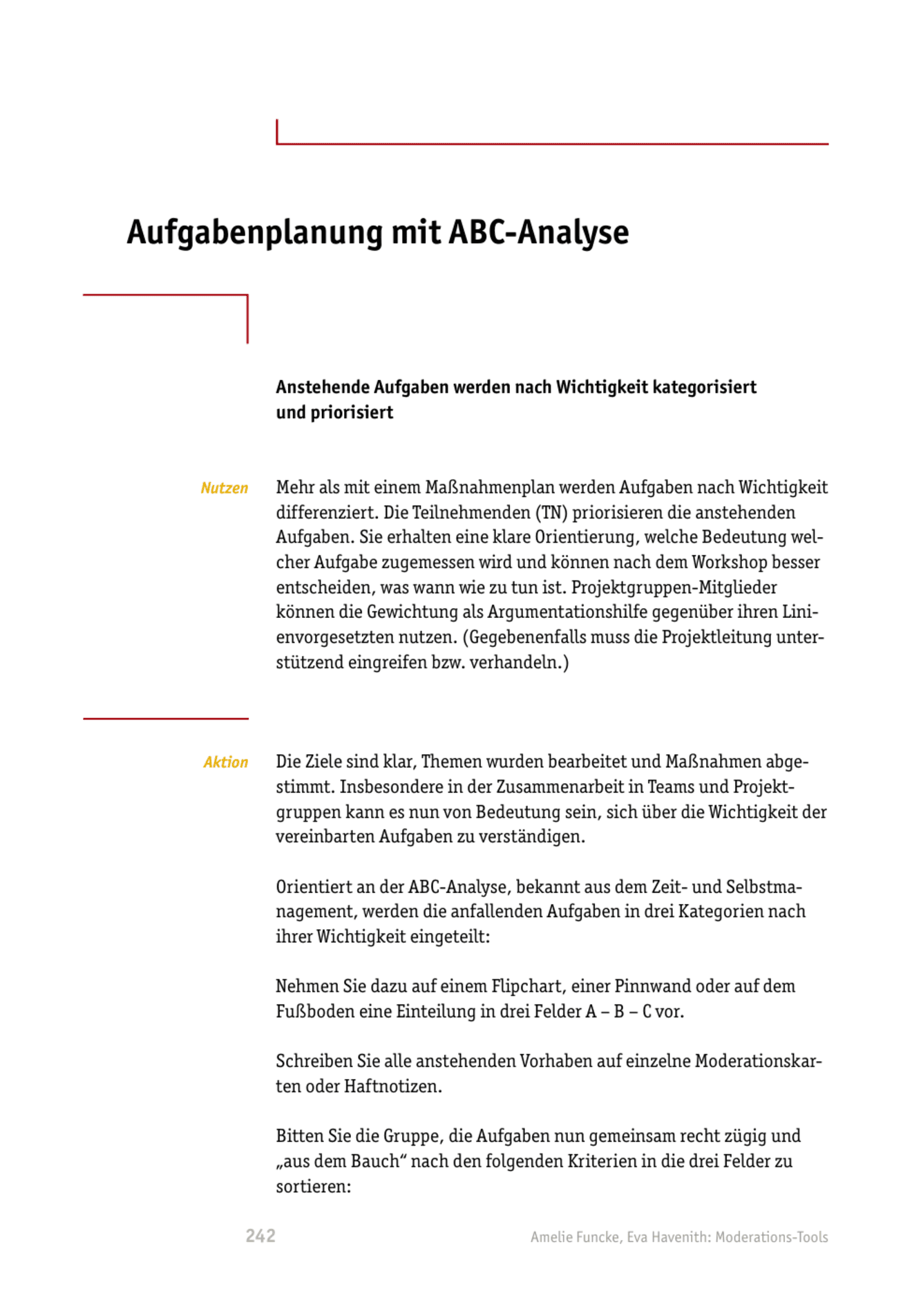 Moderations-Tool: Aufgabenplanung mit ABC-Analyse