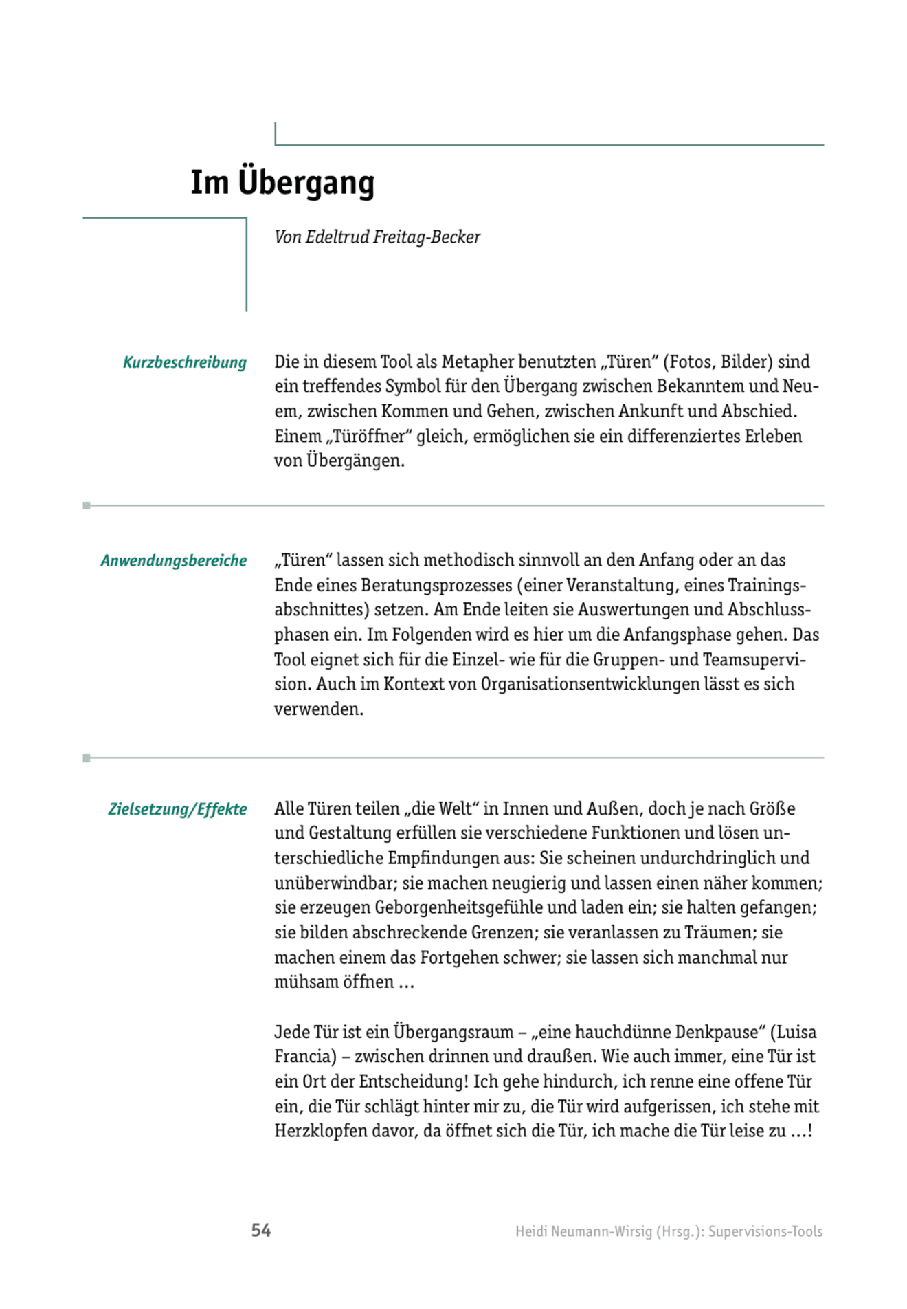 zum Tool: Supervisions-Tool: Im Übergang