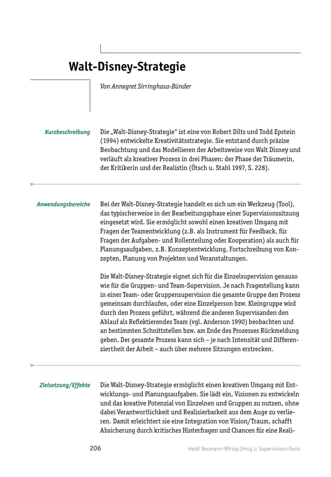 Tool  Supervisions-Tool: Walt-Disney-Strategie