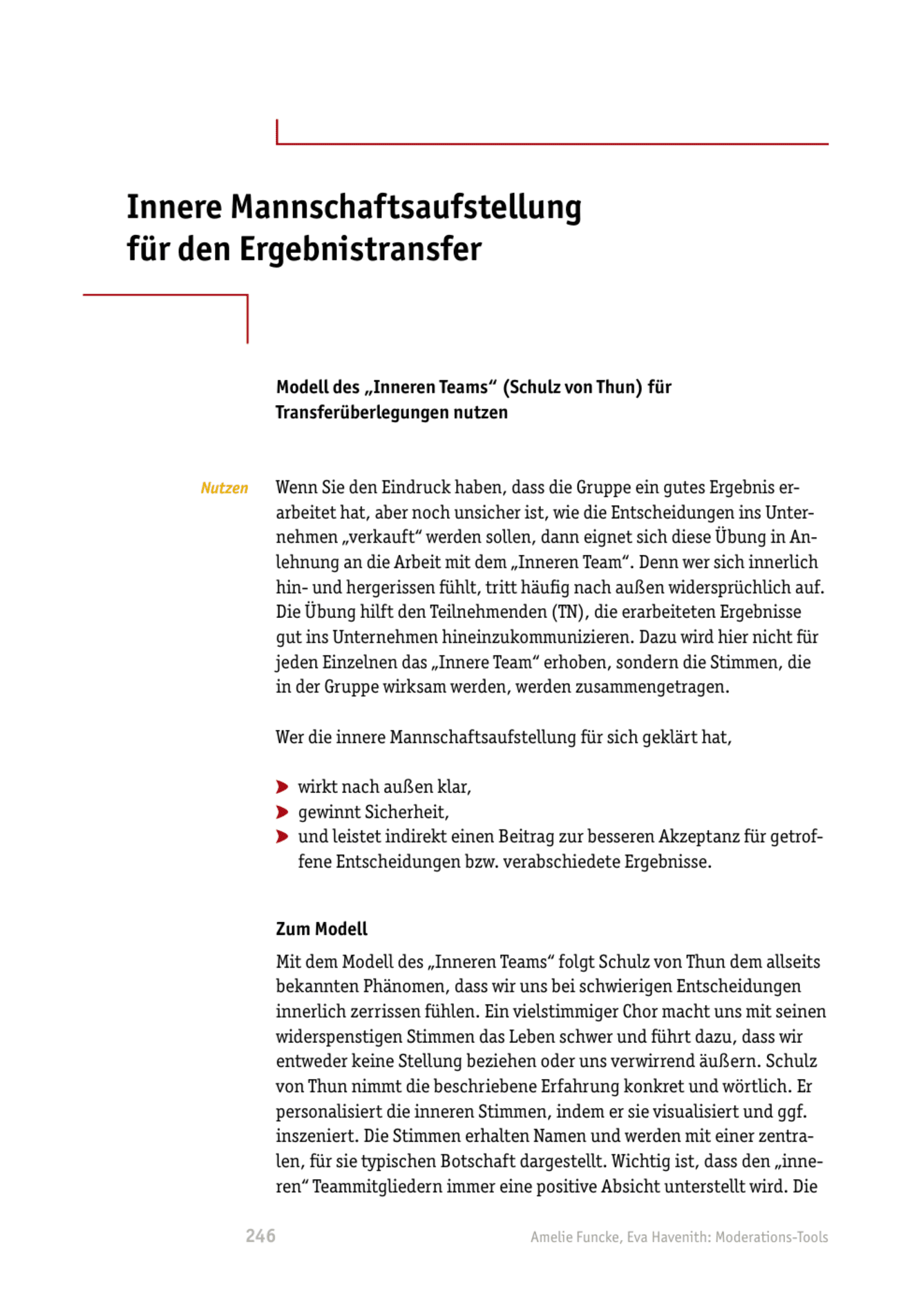 zum Tool: Moderations-Tool: Innere Mannschaftsaufstellung für den Ergebnistransfer