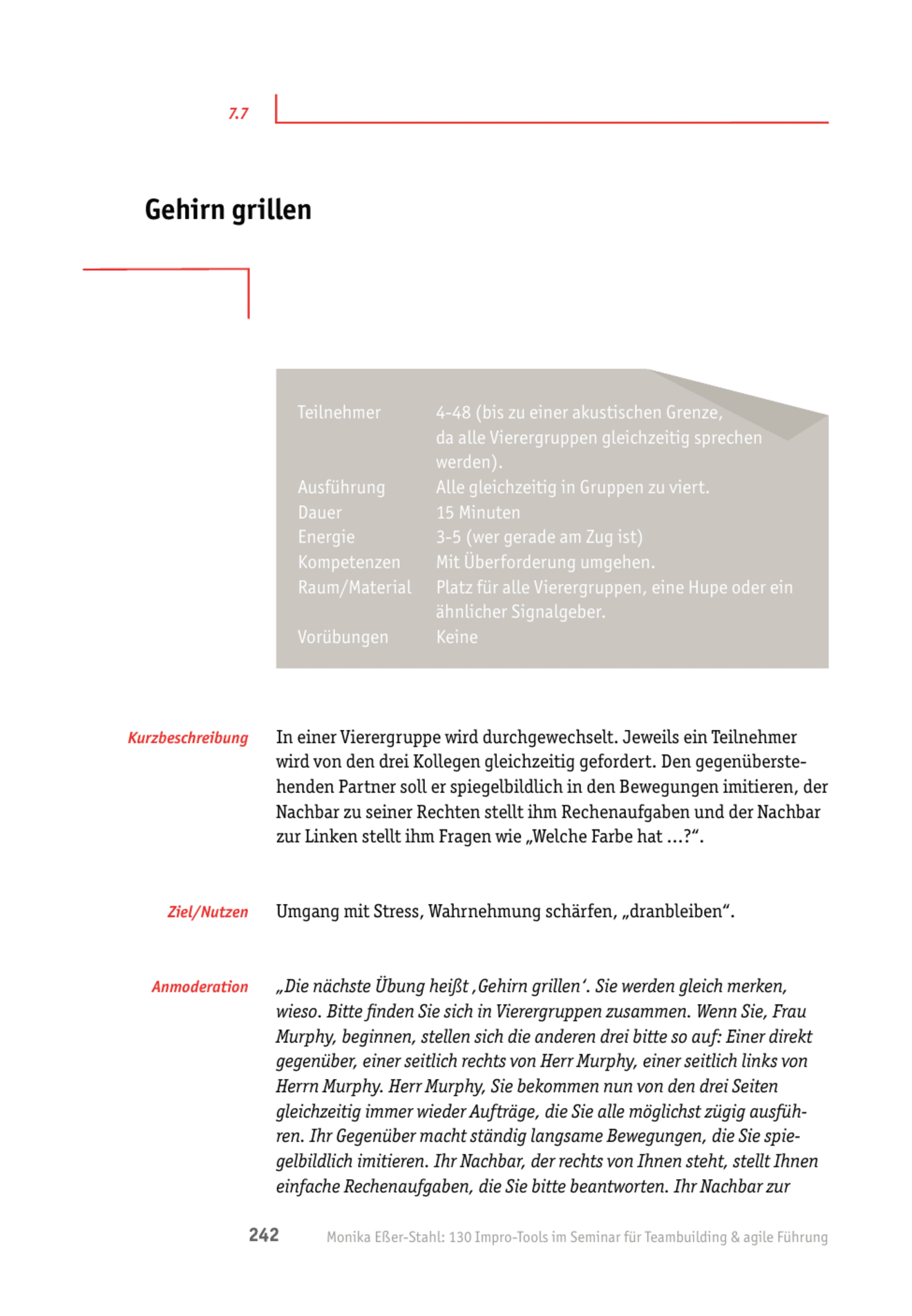 Tool  Teamübung: Gehirn grillen