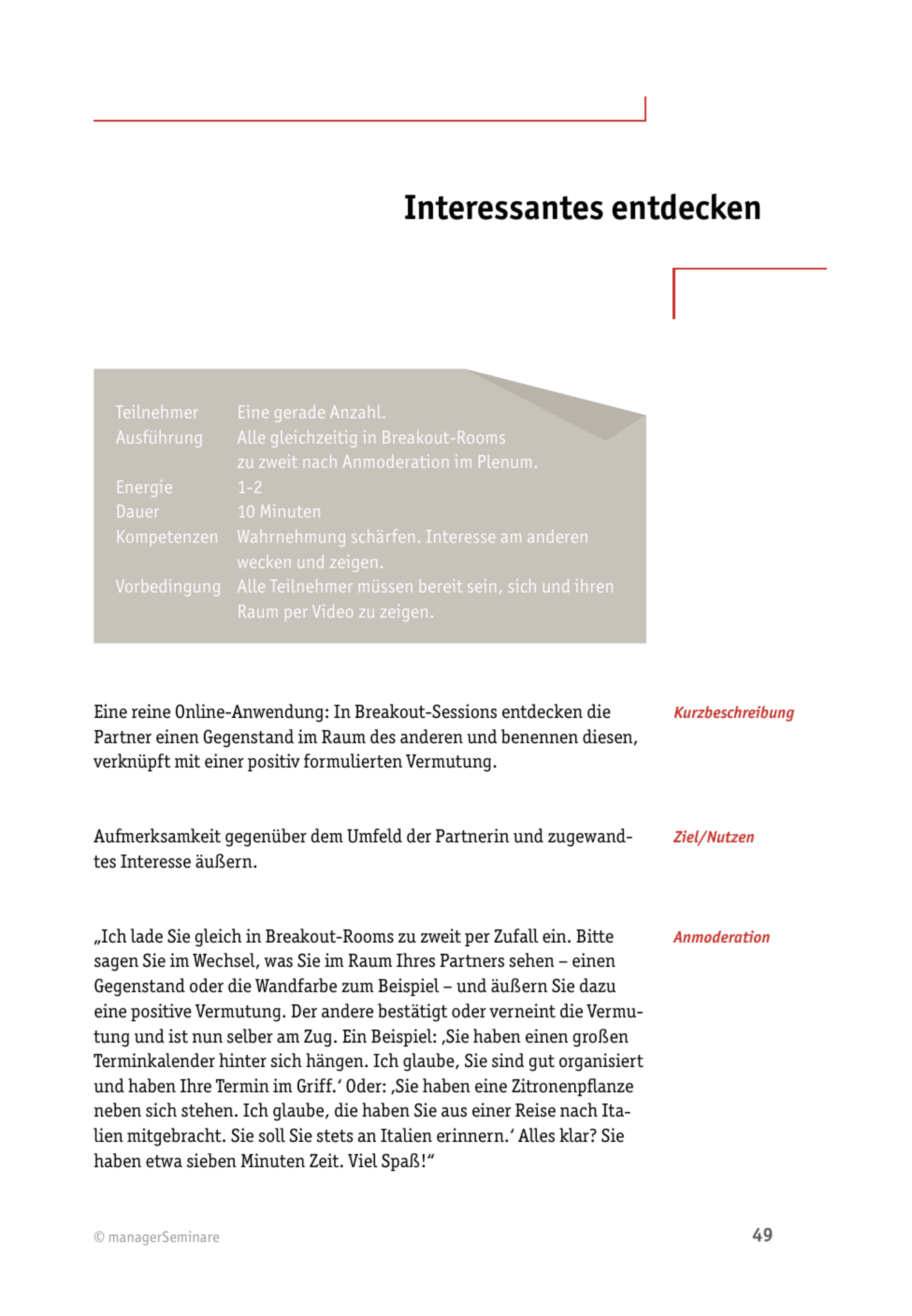 Tool  Online-Teamübung: Interessantes entdecken