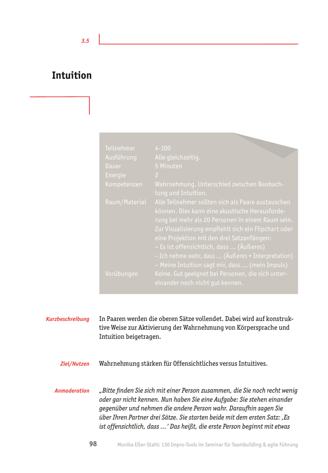 Teamübung: Intuition