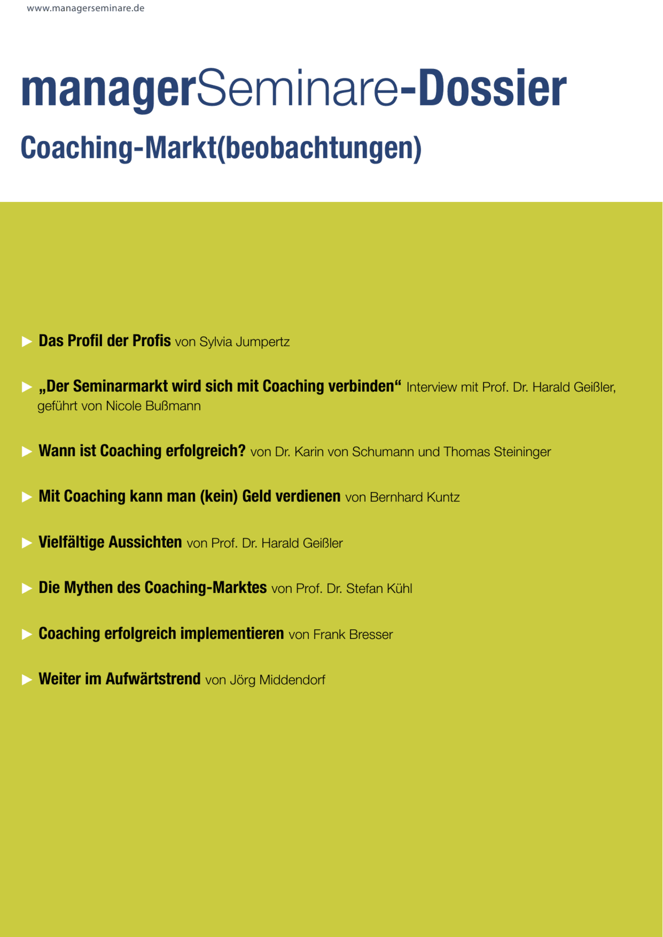 zum Dossier: Coaching-Markt(beobachtungen)
