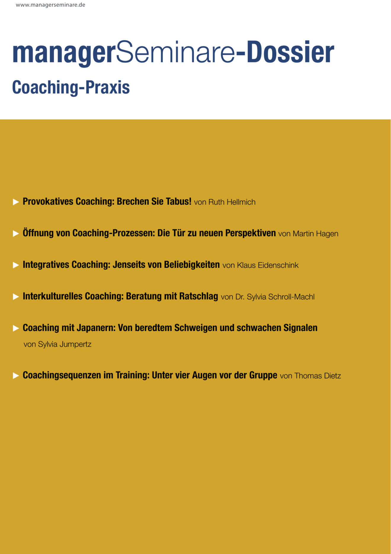 zum Dossier: Coaching-Praxis