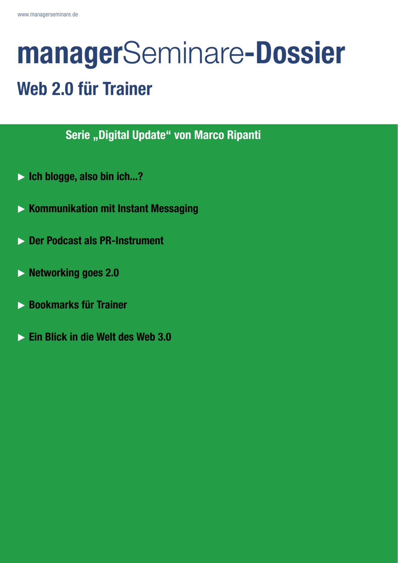 Dossier Web 2.0 für Trainer