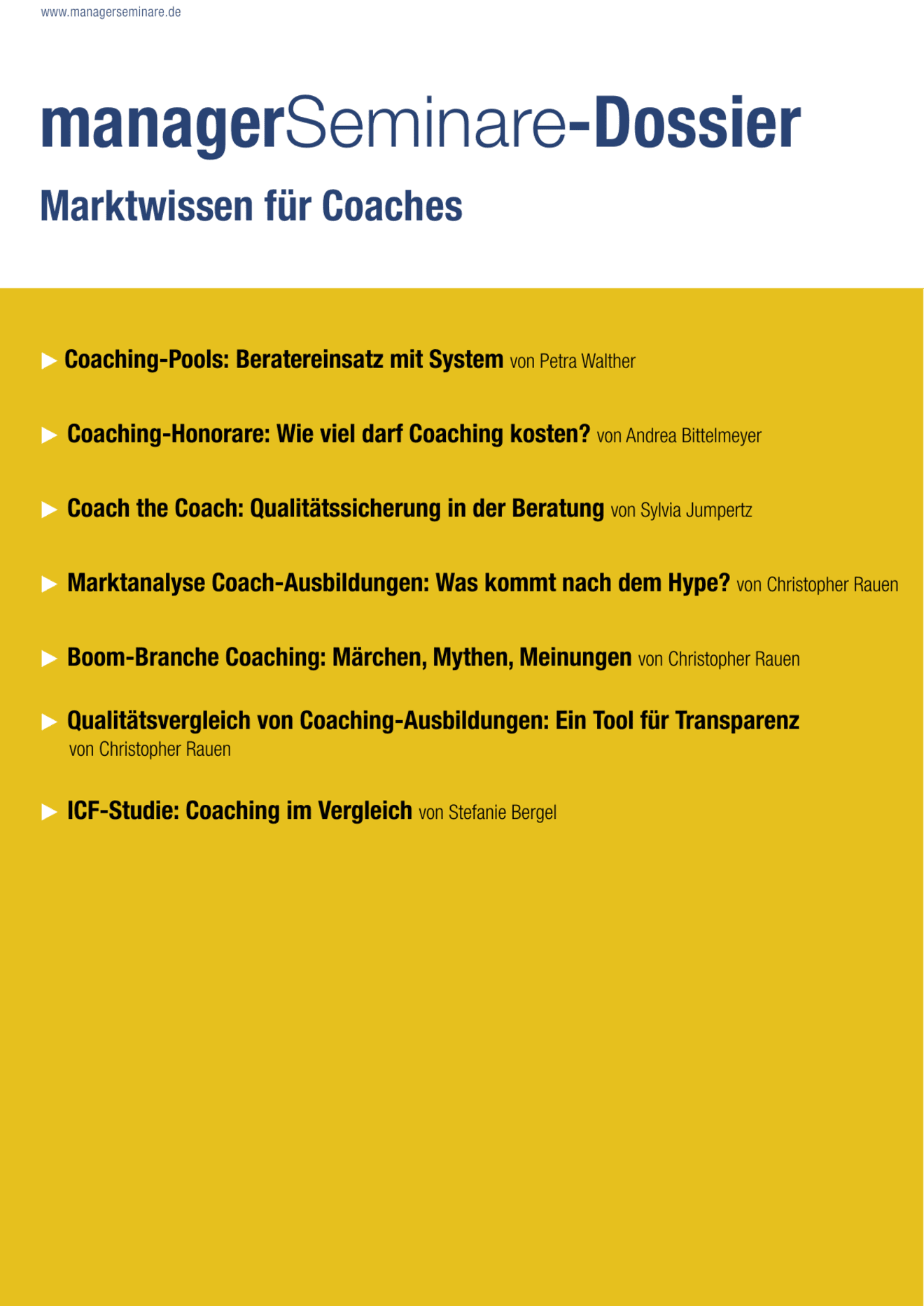 Dossier Marktwissen für Coaches