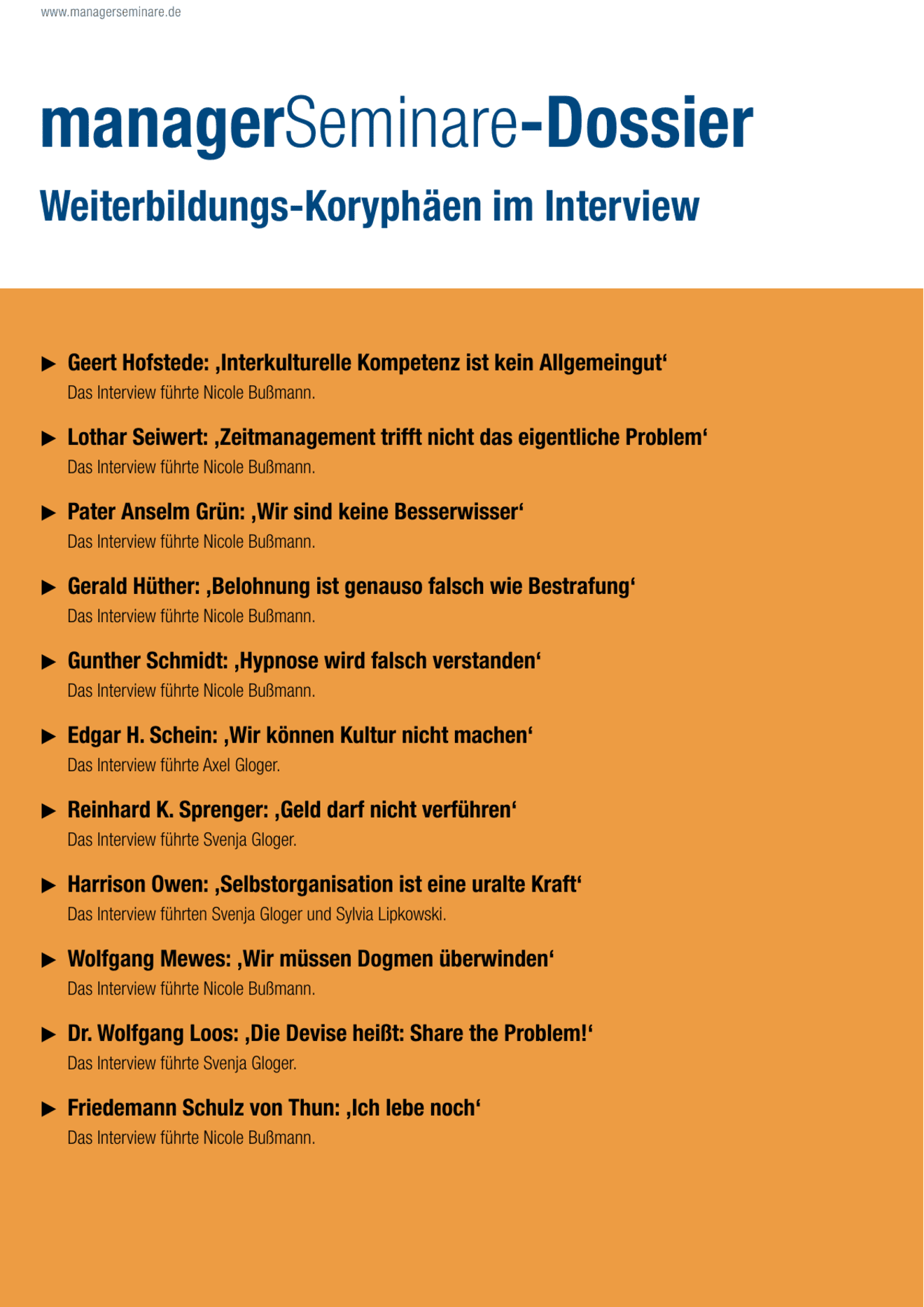Dossier Weiterbildungs-Koryphäen im Interview