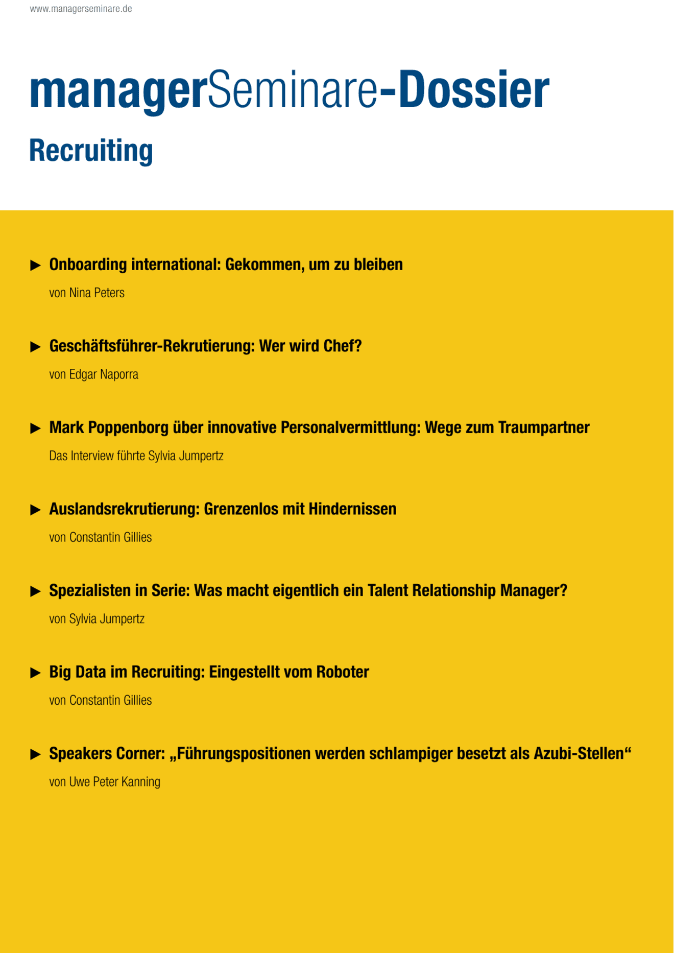 zum Dossier: Recruiting